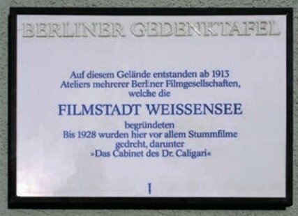 Gedenktafel Filmstadt Weißensee